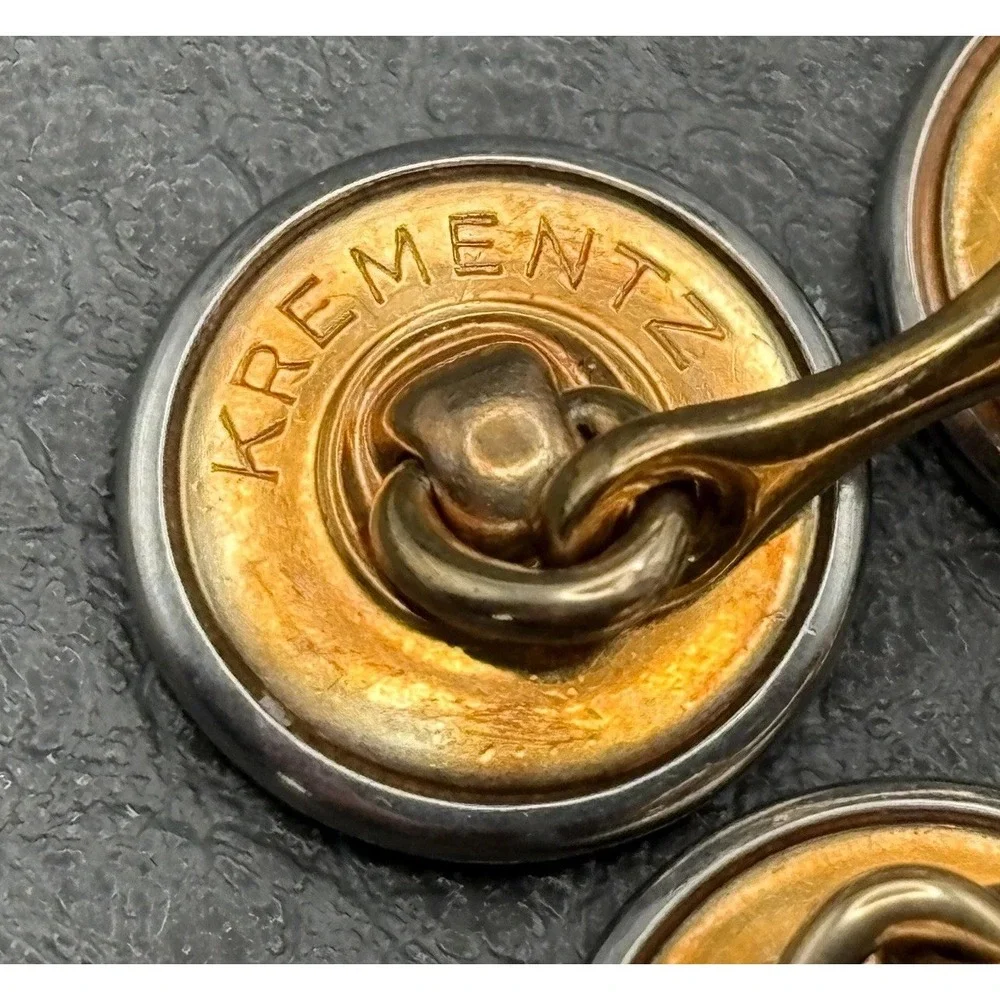 Vintage Krementz Art Deco Mother of Pearl Inlay Gold Filled Cufflinks